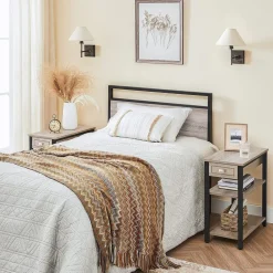 Flash Sale SONGMICS Table de nuit allongée grège Blanc