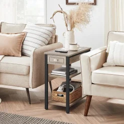 Flash Sale SONGMICS Table de nuit allongée grège Blanc