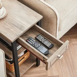 Flash Sale SONGMICS Table de nuit allongée grège Blanc