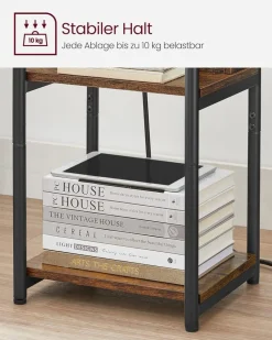 Discount SONGMICS Table de nuit beige naturel et blanc classique