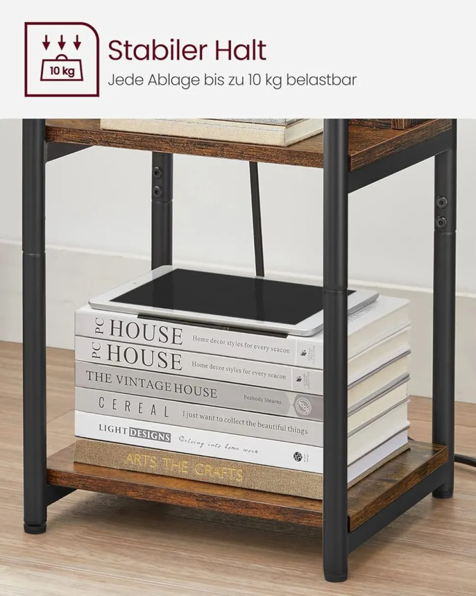 Discount SONGMICS Table de nuit beige naturel et blanc classique