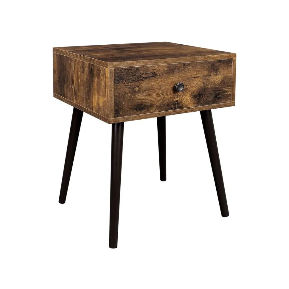 Fashion SONGMICS Table de nuit tiroir industriel Marron Vintage