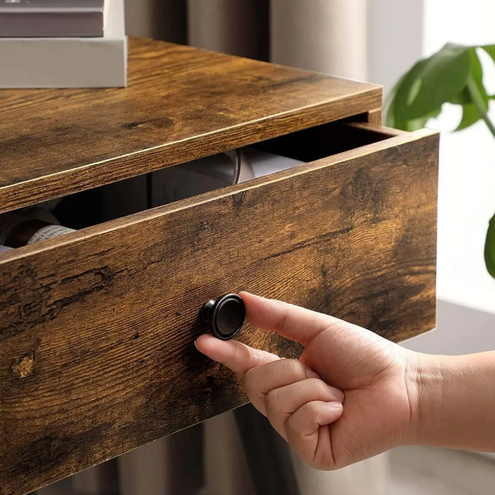 Fashion SONGMICS Table de nuit tiroir industriel Marron Vintage