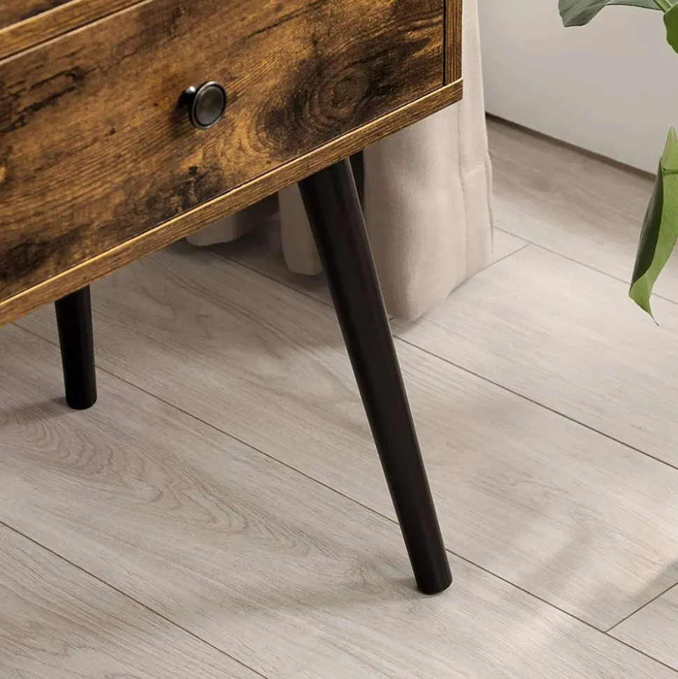 Fashion SONGMICS Table de nuit tiroir industriel Marron Vintage