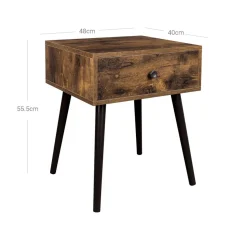 Fashion SONGMICS Table de nuit tiroir industriel Marron Vintage