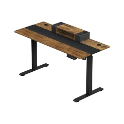 Shop SONGMICS Table en forme de L avec tiroir Brun Vintage Noir