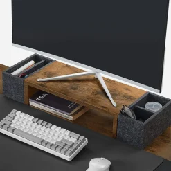 Shop SONGMICS Table en forme de L avec tiroir Brun Vintage Noir