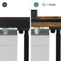 Shop SONGMICS Table en forme de L avec tiroir Brun Vintage Noir