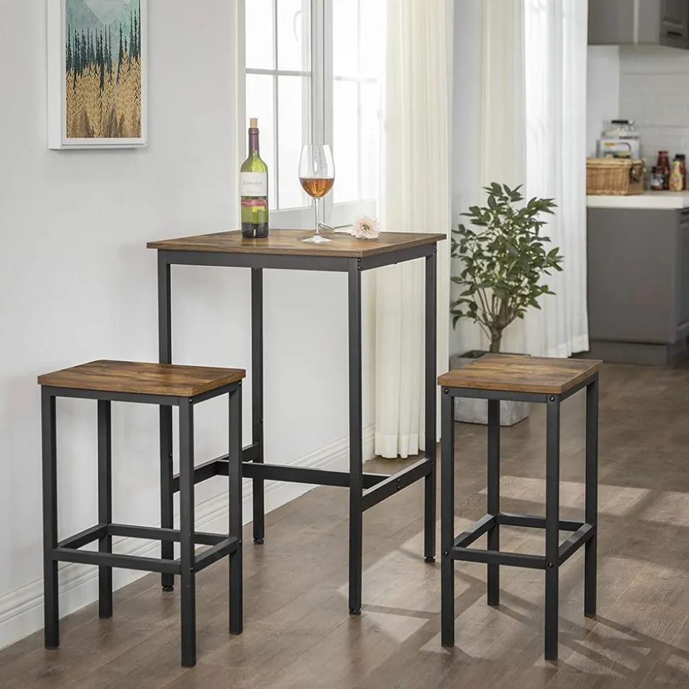 Online SONGMICS Table haute industriel Brun Vintage Noir