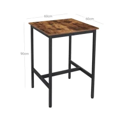 Online SONGMICS Table haute industriel Brun Vintage Noir