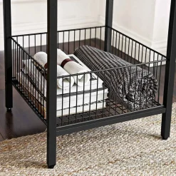 Shop SONGMICS Table panière industrielle