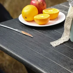 Fashion SONGMICS Table pliante XL noir Blanc