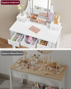 Fashion SONGMICS Tablette d'appoint Noir