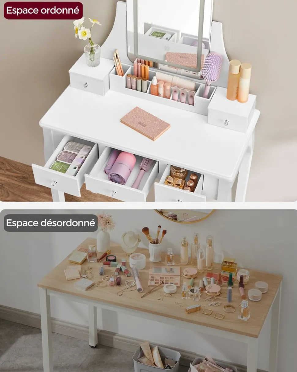 Fashion SONGMICS Tablette d'appoint Noir