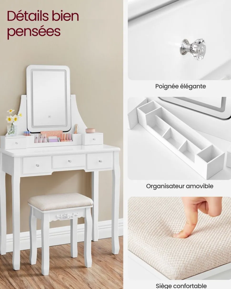 Fashion SONGMICS Tablette d'appoint Noir