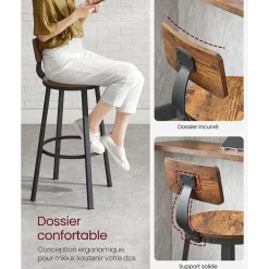 Cheap SONGMICS Tabouret Bar Industriel