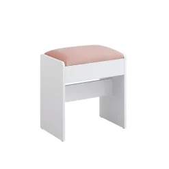 Online SONGMICS Tabouret coiffeuse blanc crème et beige chêne