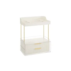 New SONGMICS Tabouret de coiffeuse courbé Blanc