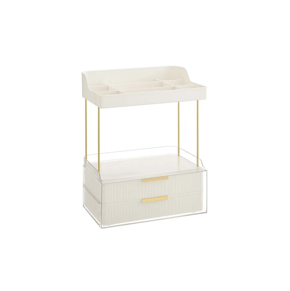 New SONGMICS Tabouret de coiffeuse courbé Blanc