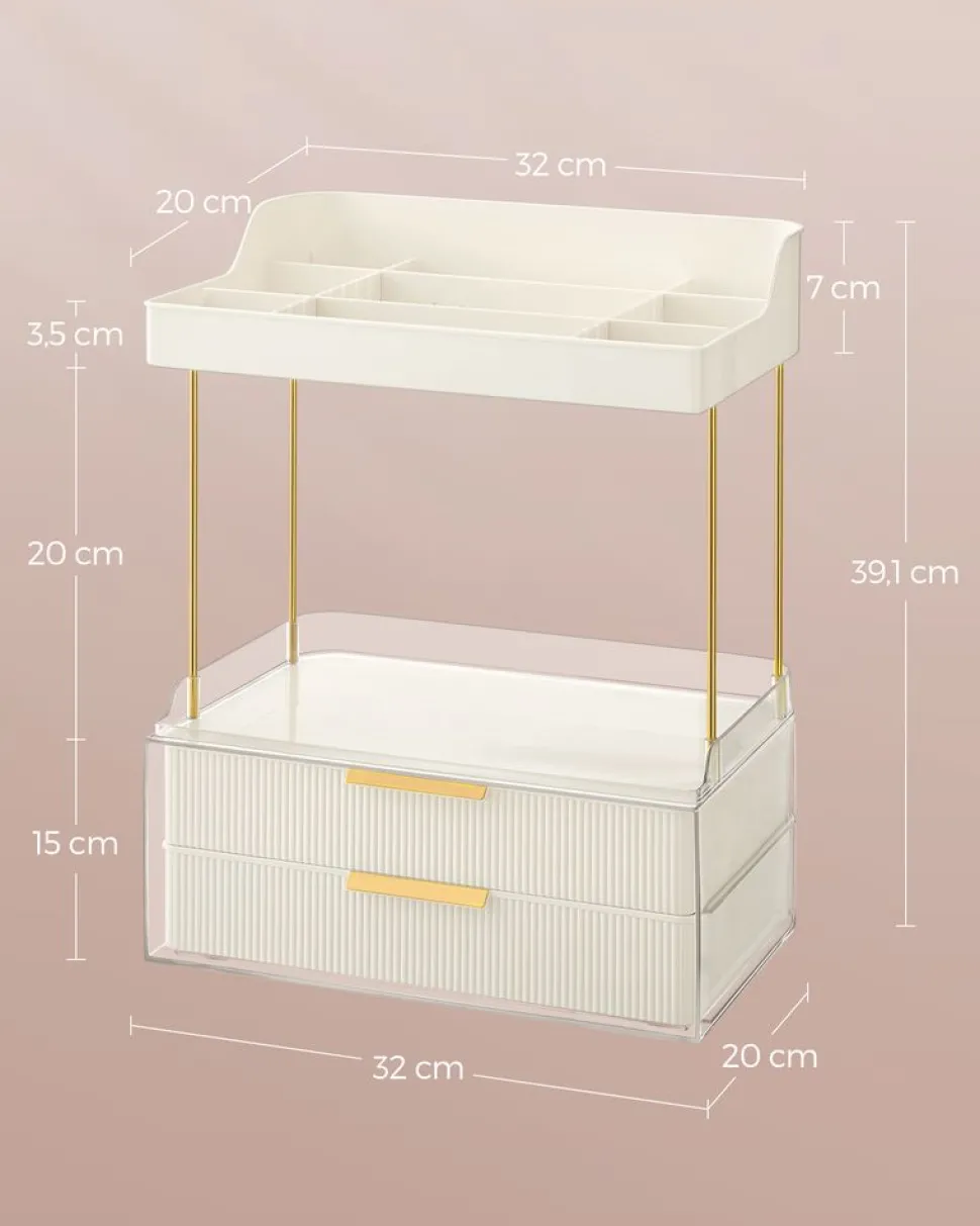 New SONGMICS Tabouret de coiffeuse courbé Blanc