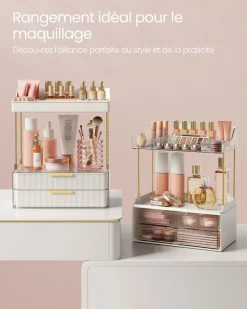 New SONGMICS Tabouret de coiffeuse courbé Blanc