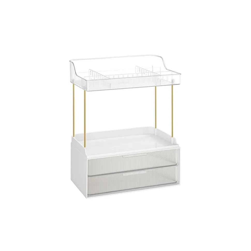 New SONGMICS Tabouret de coiffeuse courbé Blanc