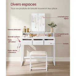 Online SONGMICS Tabouret de coiffeuse royal Blanc