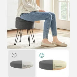 Best Sale SONGMICS Tabouret rangement rond Gris Foncé