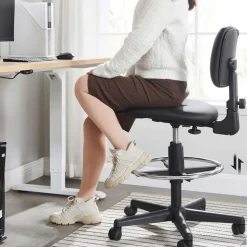 Clearance SONGMICS Tabouret rotatif noir Blanc