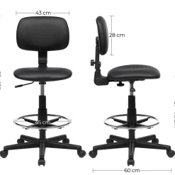Clearance SONGMICS Tabouret rotatif noir Blanc