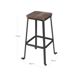 Cheap SONGMICS Tabourets marron rustique Blanc