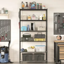 Cheap SONGMICS Étagère à 3 niveaux Marron Rustique + Noir