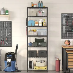 Cheap SONGMICS Étagère à 3 niveaux Marron Rustique + Noir