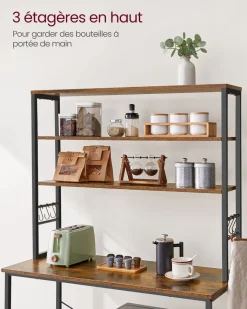 Outlet SONGMICS Étagère à 6 niveaux gris ardoise