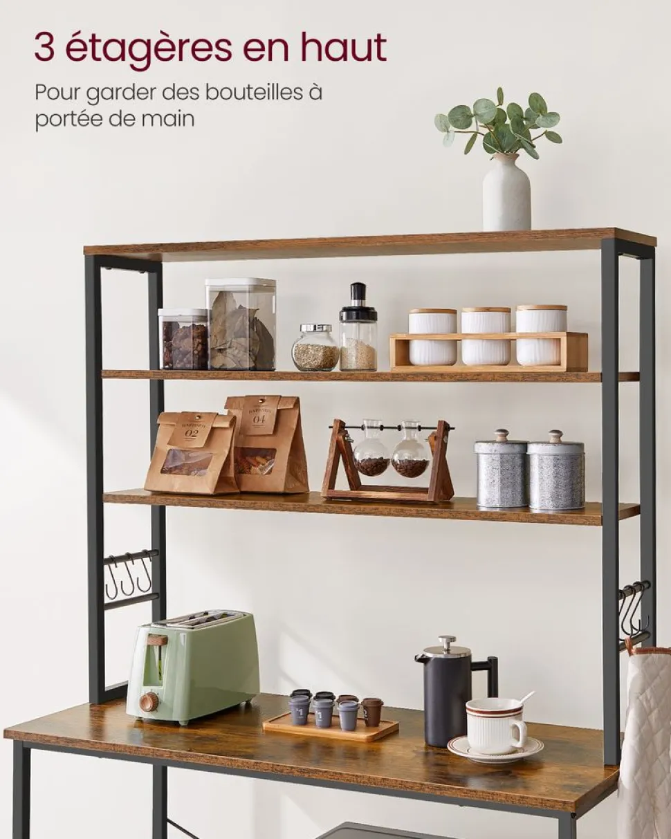 Outlet SONGMICS Étagère à 6 niveaux gris ardoise