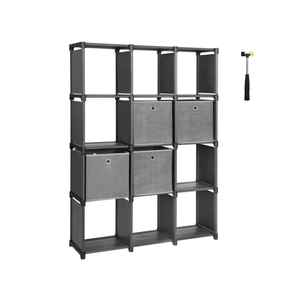 Store SONGMICS Étagère 12 casiers gris noir