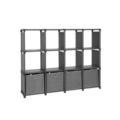 Store SONGMICS Étagère 12 casiers gris noir