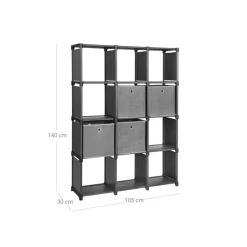 Store SONGMICS Étagère 12 casiers gris noir