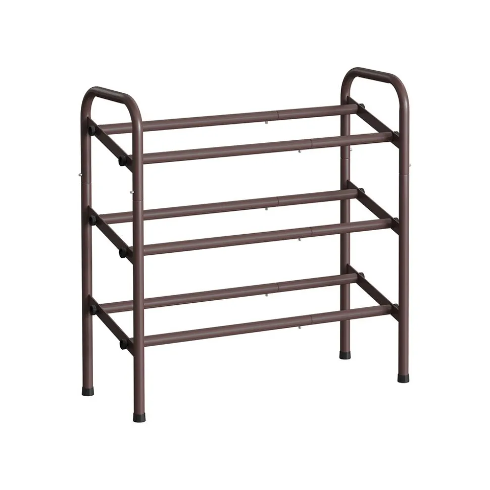 Sale SONGMICS Étagère à chaussures à 2 niveaux avec 4 crochets noir d'encre