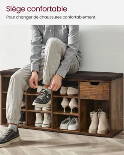 Clearance SONGMICS Étagère à chaussures à 3 niveaux noir d'encre