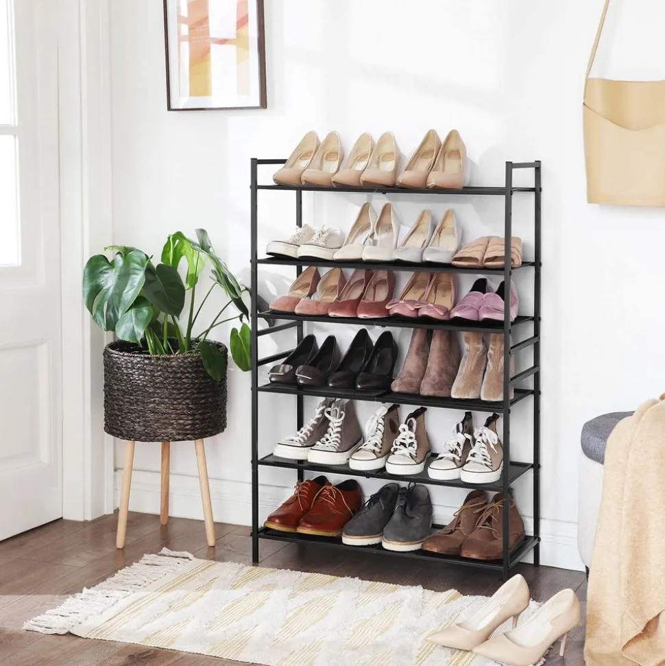 Fashion SONGMICS Étagère à chaussures à 3 niveaux Noir