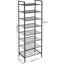 Clearance SONGMICS Étagère à chaussures 8 niveaux Noir