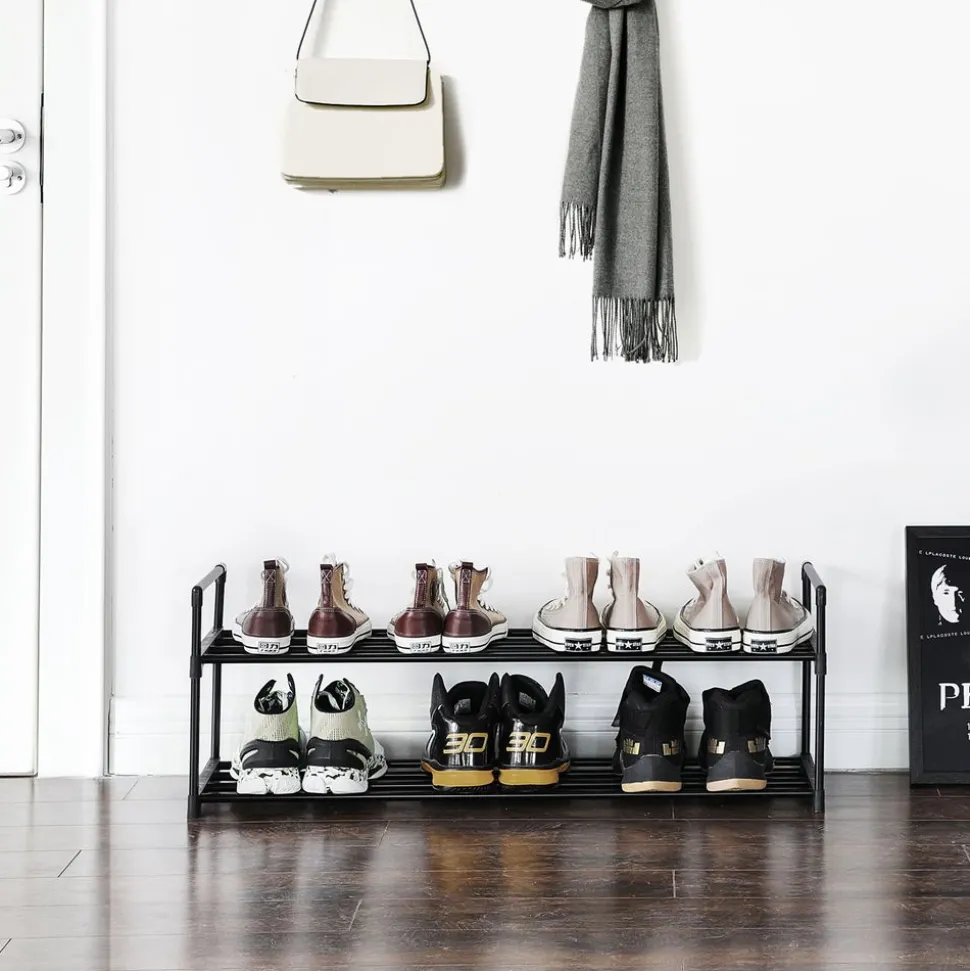 Best SONGMICS Étagère à chaussures 2 niveaux Noir