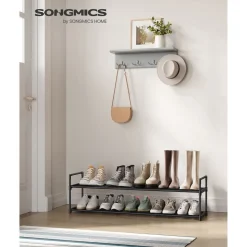 Best SONGMICS Étagère à chaussures 2 niveaux Noir