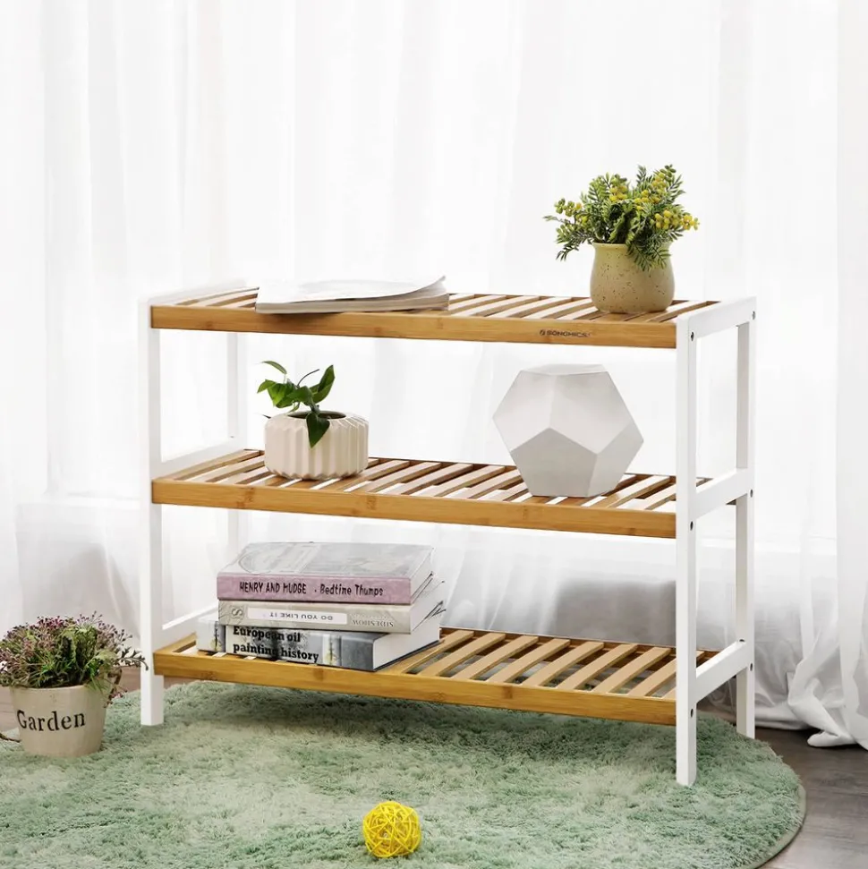 New SONGMICS Étagère à chaussures bambou