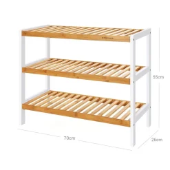 New SONGMICS Étagère à chaussures bambou