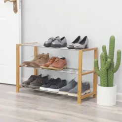 New SONGMICS Étagère à chaussures bambou