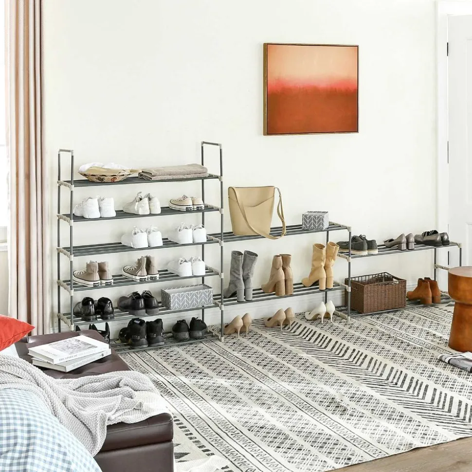 Discount SONGMICS Étagère à chaussures de 10 niveaux gris