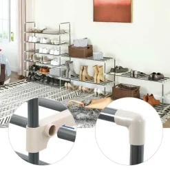 Discount SONGMICS Étagère à chaussures de 10 niveaux gris