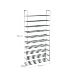 Discount SONGMICS Étagère à chaussures de 10 niveaux gris